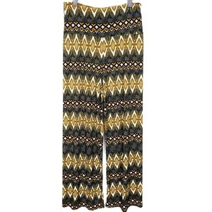 Aztec Tribal Print Wide Leg Palazzo Pants L